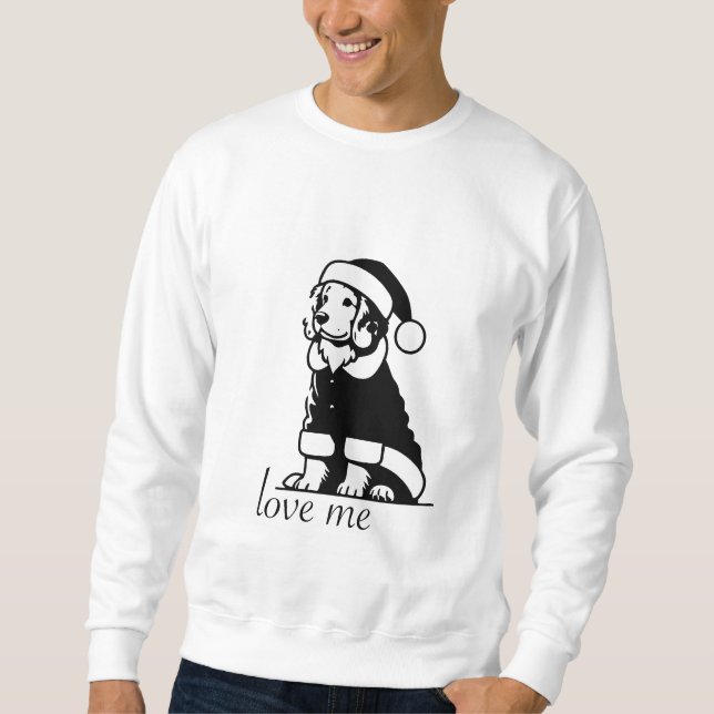 Weihnachtsminimalistin goldene Retriever Liebe Sweatshirt (Vorderseite)