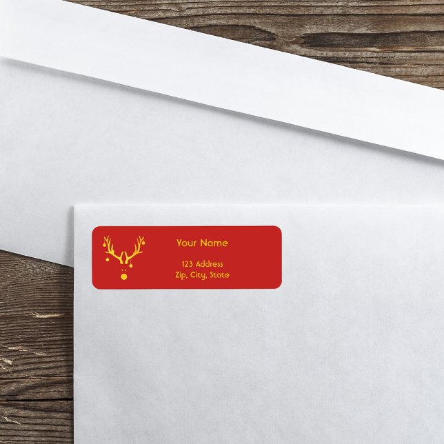 Weihnachtsminimalistisches Rentiergold Rot (Von Creator hochgeladen)