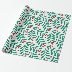 Weihnachtsmistel berriespattern Wrapping Paper Geschenkpapier