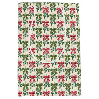 Weihnachtsmistel mit Schleifen Mittlere Geschenktüte