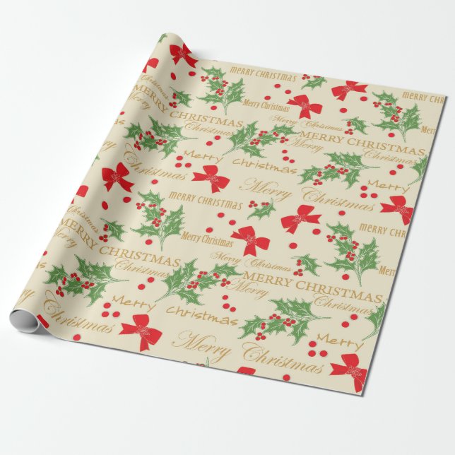 "Weihnachtsmistelen" Geschenkpapier (Ungerollt)
