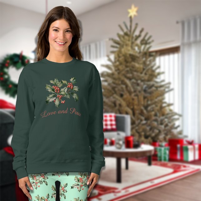 Weihnachtsmistletoe Custom Message Women Sweatshirt (Von Creator hochgeladen)