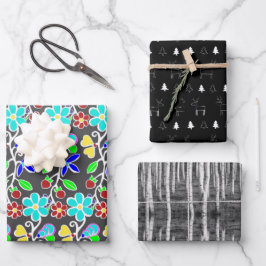 Weihnachtsmode Ayasha Logo Birch Forest Geschenkpapier Set