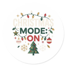 Weihnachtsmodus AN Moderner Feiertagsaufkleber