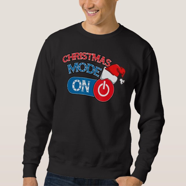 Weihnachtsmodus auf Weihnachten Kostüm Pajama Sweatshirt (Vorderseite)