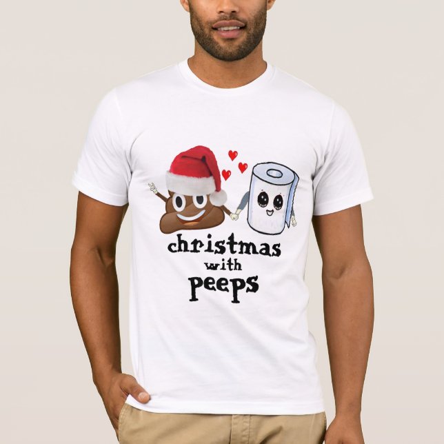 Weihnachtsmoji-Dump-Toilettenpapier lustiges Desig T-Shirt (Vorderseite)