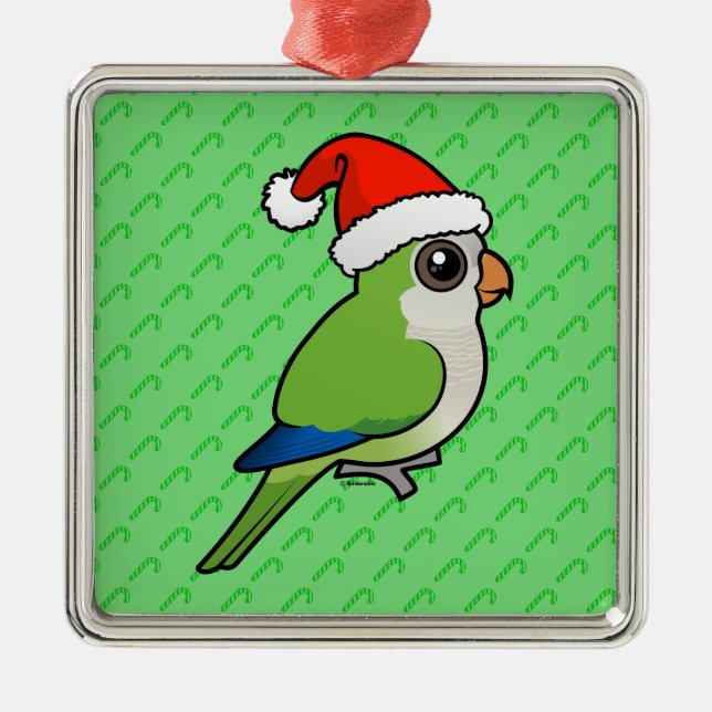 WeihnachtsmönchParakeet Silbernes Ornament (Vorne)