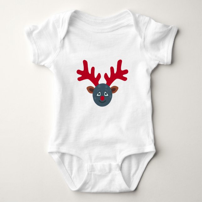 Weihnachtsmond Emoji Baby Strampler (Vorderseite)