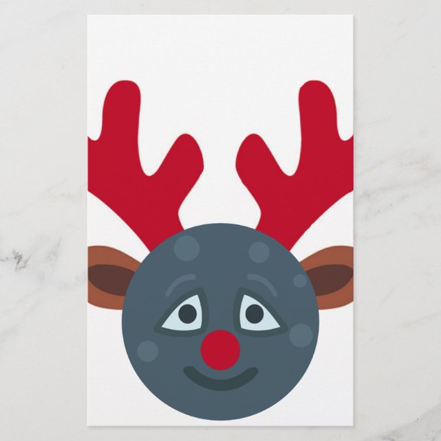 Weihnachtsmond Emoji Briefpapier (Vorderseite)