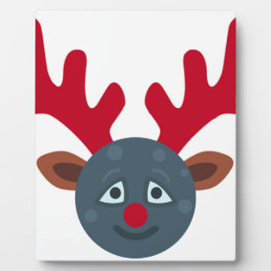 Weihnachtsmond Emoji Fotoplatte