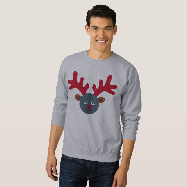Weihnachtsmond Emoji mens Sweatshirt (Vorne ganz)