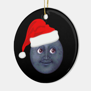 Weihnachtsmond Emoji Verzierungen Keramik Ornament