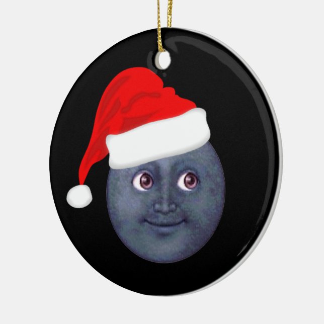 Weihnachtsmond Emoji Verzierungen Keramik Ornament (Links)