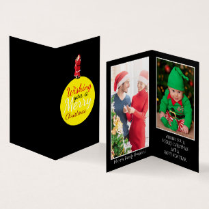 Weihnachtsmond, Familienfoto-Weihnachtskarte Visitenkarten