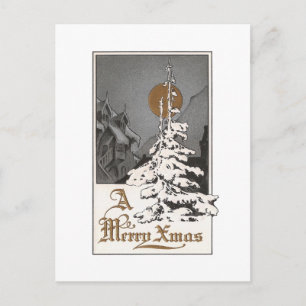 Weihnachtsmond Feiertagspostkarte