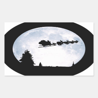 Weihnachtsmond Rechteckiger Aufkleber