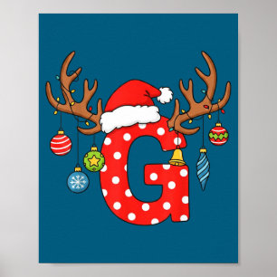 Weihnachtsmonogramm Alphabet Anfangsbuchstabe Buch Poster