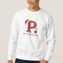 Weihnachtsmonogramm-Design mit dem Buchstaben P Sweatshirt