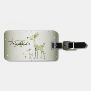 Weihnachtsmonogramm Grüne Hirsche Feiertage Niedli Gepäckanhänger