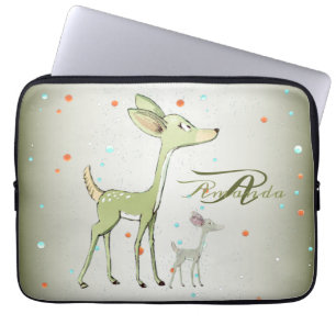 Weihnachtsmonogramm Grüne Hirsche Feiertage Niedli Laptopschutzhülle