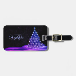 Weihnachtsmonogramm Pink Blau Winter Schwarz Rusti Gepäckanhänger