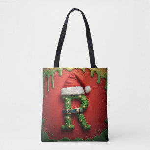 Weihnachtsmonogramm R mit Santa-Hut – Weihnachtsge