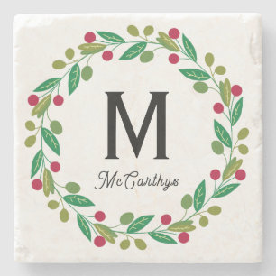 Weihnachtsmonogramm steinuntersetzer