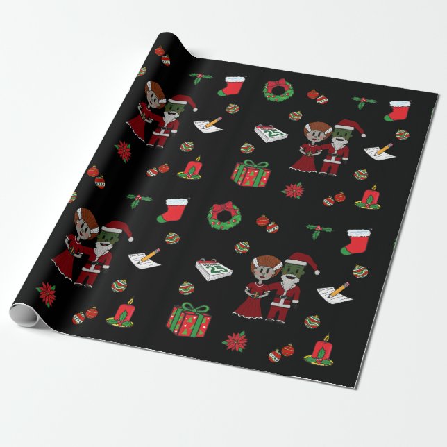 Weihnachtsmonsterpapier Geschenkpapier (Ungerollt)