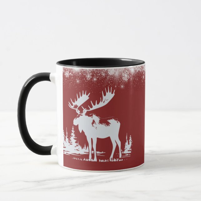 Weihnachtsmoose - Rote Farbe Tasse (Links)