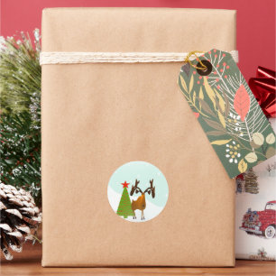 Weihnachtsmoose Runder Aufkleber