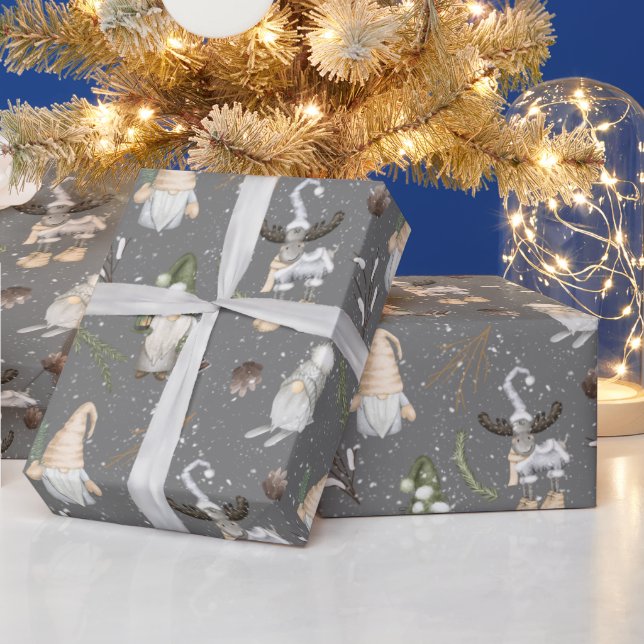 Weihnachtsmoose und Gnomes Geschenkpapier (Feiertage)