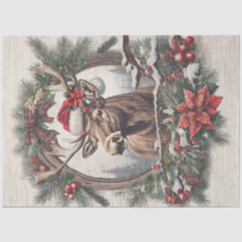 Weihnachtsmoose Vintage Kiefernkiefer Dekoupage Seidenpapier