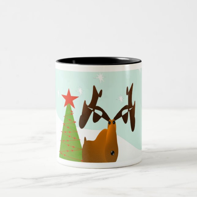 Weihnachtsmoose Zweifarbige Tasse (Mittel)