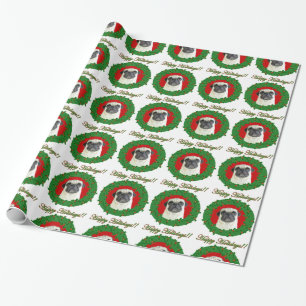 WeihnachtsMops-Verpackungspapier Geschenkpapier