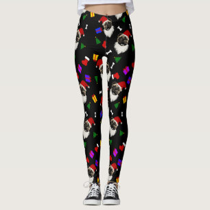 WeihnachtsMops-Weihnachtsmannmütze-Strümpfe und Leggings