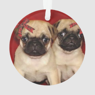 WeihnachtsMopswelpen Ornament