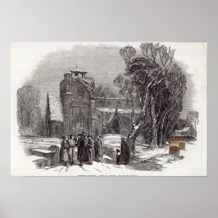 Weihnachtsmorgen: Auf dem Weg zur Kirche Poster