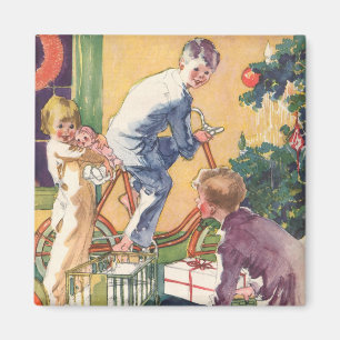 Weihnachtsmorgen der alten Zeit, Kinder mit Gesche Magnet