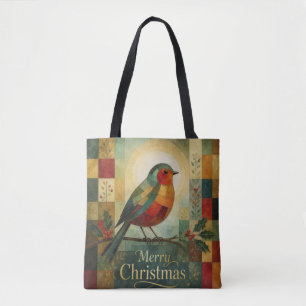 Weihnachtsmosaik Rotkehlchen Vogel Stechpalmenbeer