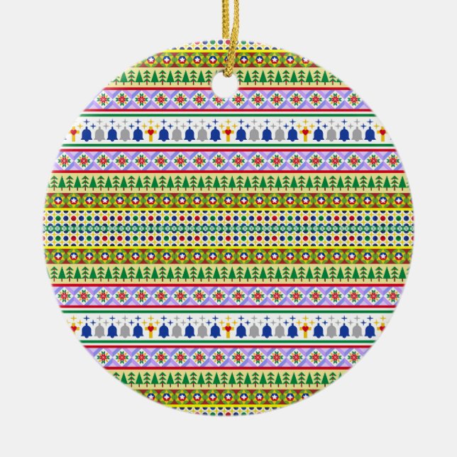 Weihnachtsmotif Muster Keramik Ornament (Vorne)