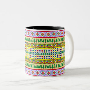 Weihnachtsmotif Muster Zweifarbige Tasse