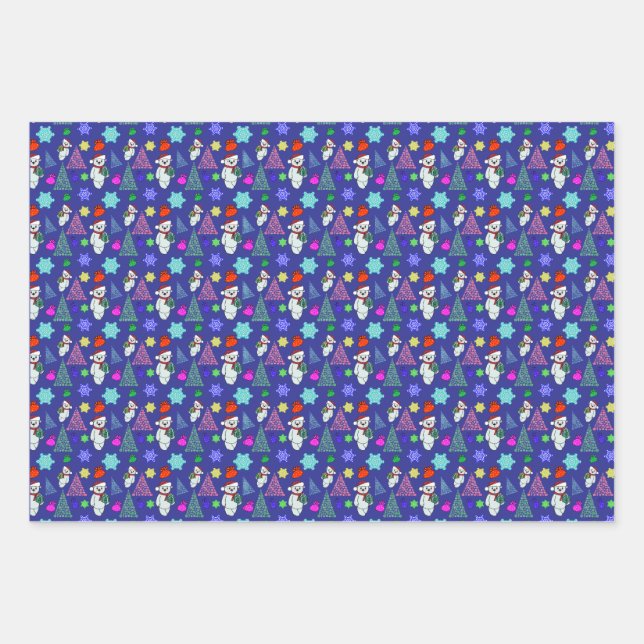 Weihnachtsmotiv  geschenkpapier set (Vorderseite 3)