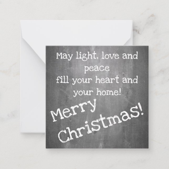 Weihnachtsmotiv im Chalkboard-Stil - XMAS Hinweis  Mitteilungskarte (Vorderseite)