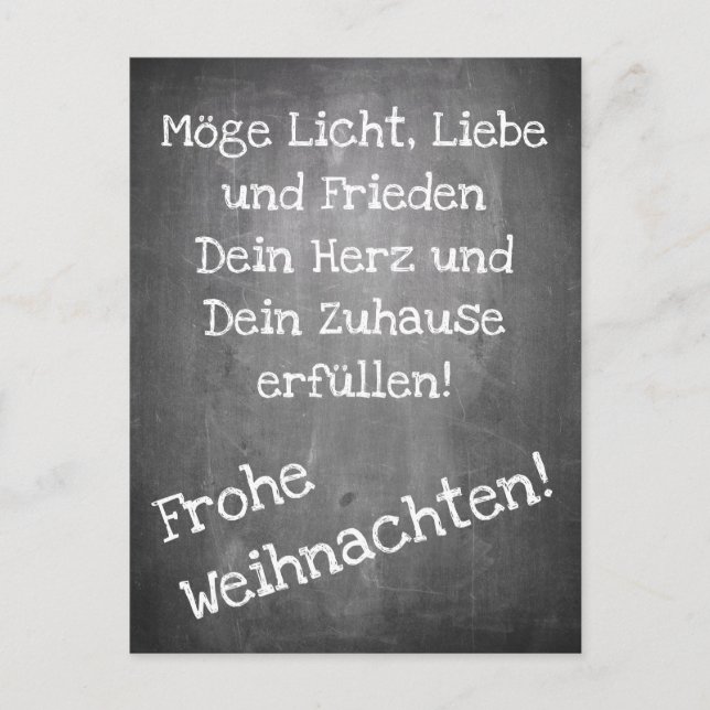 Weihnachtsmotiv im Chalkboard-Stil - XMAS Postcar Postkarte (Vorderseite)