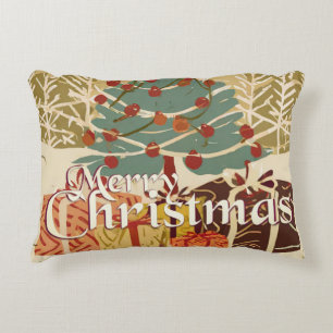 Weihnachtsmotiv mit Geschenken unter dem Weihnacht Dekokissen