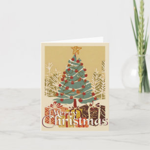 Weihnachtsmotiv mit Geschenken unter dem Weihnacht Karte