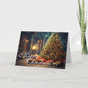 Weihnachtsmotiv mit Geschenken unter dem Weihnacht Karte
