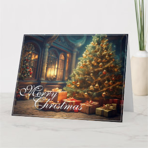 Weihnachtsmotiv mit Geschenken unter dem Weihnacht Karte
