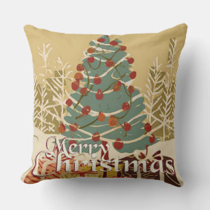 Weihnachtsmotiv mit Geschenken unter dem Weihnacht Kissen