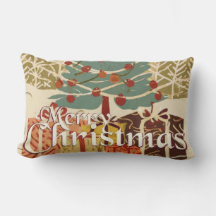 Weihnachtsmotiv mit Geschenken unter dem Weihnacht Lendenkissen